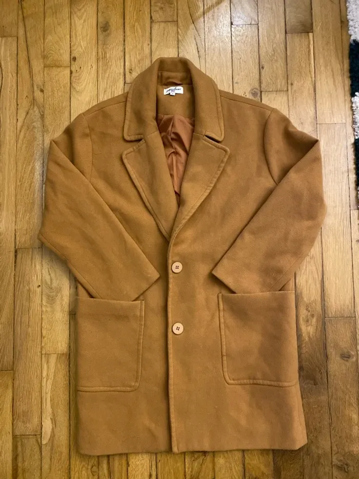 Manteau camel mi-long
