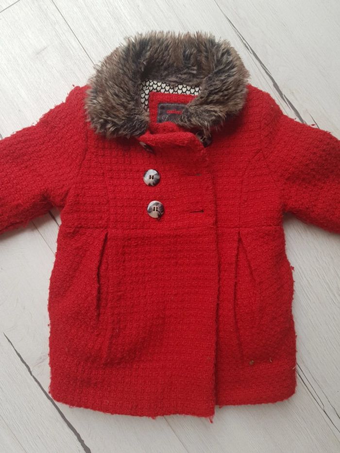Manteau rouge hiver fille catimini 2ans - photo numéro 2