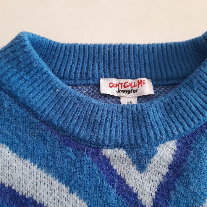 Pull bleu moti effet psychédélique - photo numéro 2