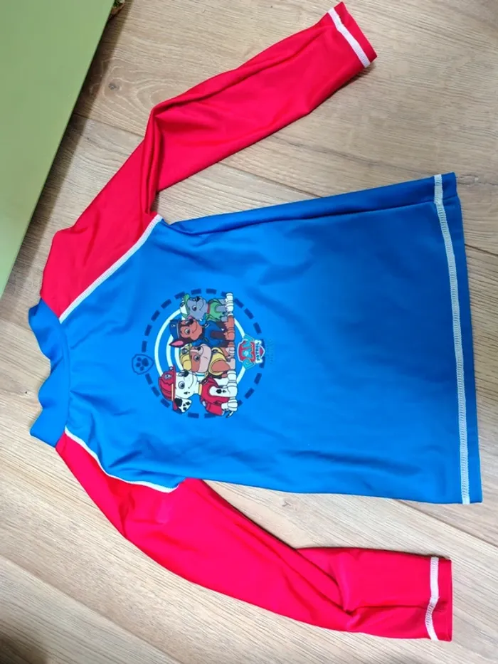 Tee shirt manche longue pat patrouille 4 ans mer piscine plage