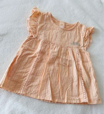 Chemise / tee shirt manche courte Lulu Castagnette 18 mois orange clair