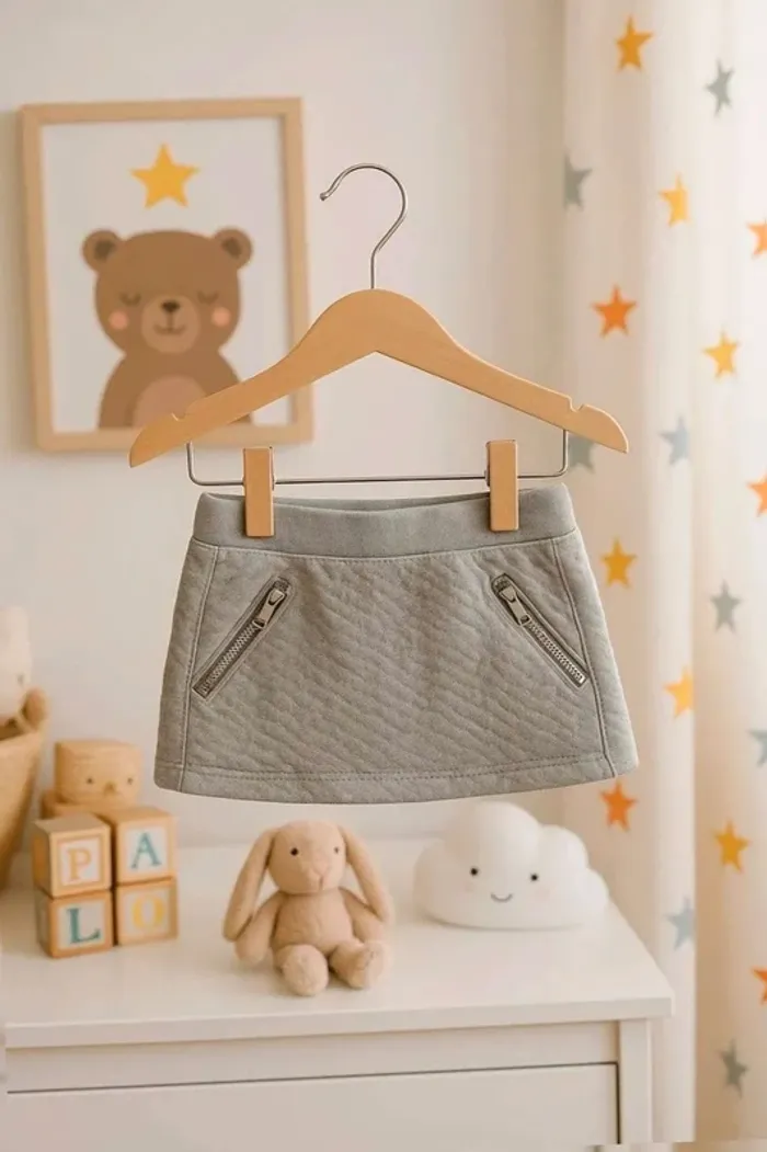 Jupe grise molletonnée avec poches zippées – KIABI – Bébé fille 18 mois