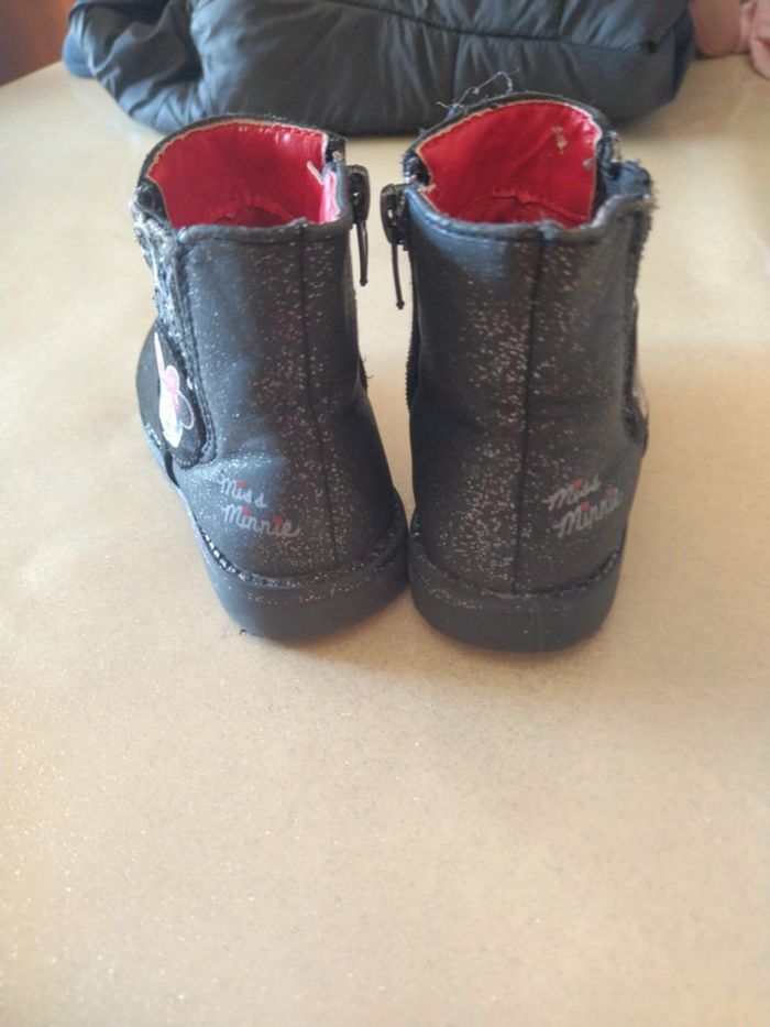 Bottines noires pailletées en nebuc - photo numéro 2