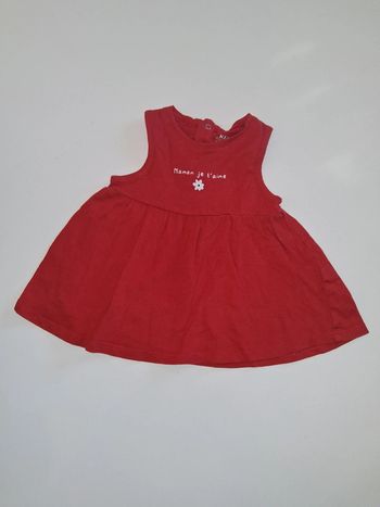 Robe rouge Maman je t'aime Kiabi en coton