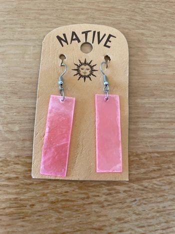 Boucles d’oreilles roses neuves