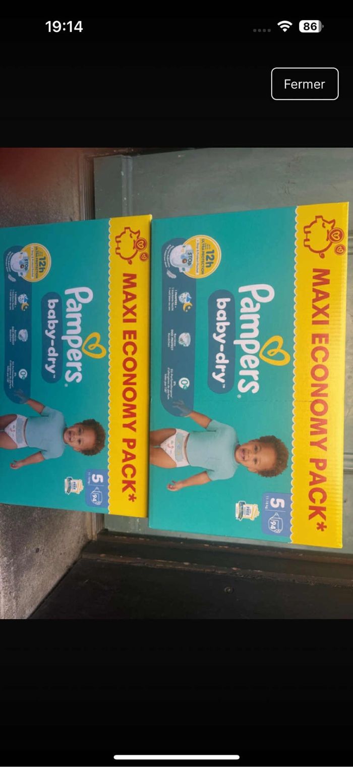 2 cartons couches taille 5