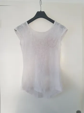 Haut Blanc Transparent Taille S