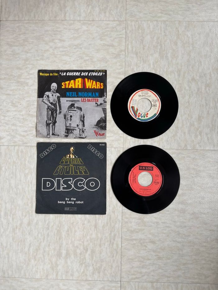 Lot 2 Vinyles 45T vintage Star Wars - la guerre des étoiles et disco - photo numéro 2