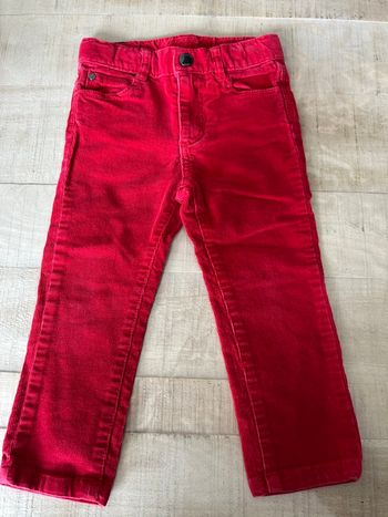Pantalon velours cotelé rouge 
