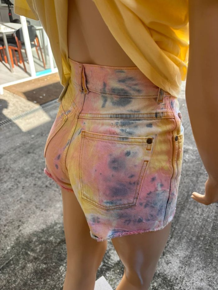 Short en jeans neuf taille haute éleven paris - photo numéro 6