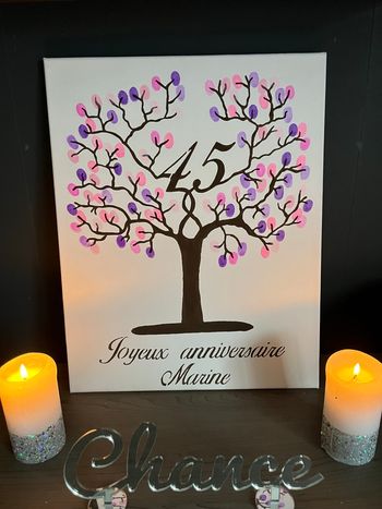 Arbre à empreinte « Anniversaire » avec âge 