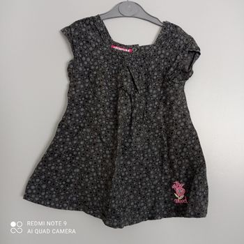 Blouse grise à fleurs 4ans Orchestra