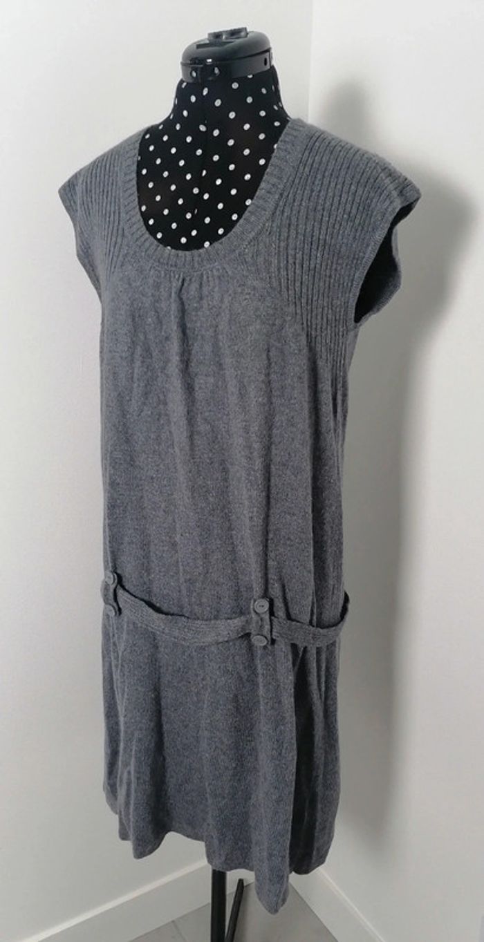 Robe pull à ceinture gris angora Taille L Riu - photo numéro 2