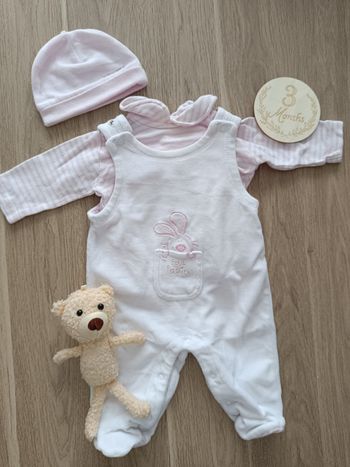 🌸 Pyjama & bonnet - 3 mois 🌸