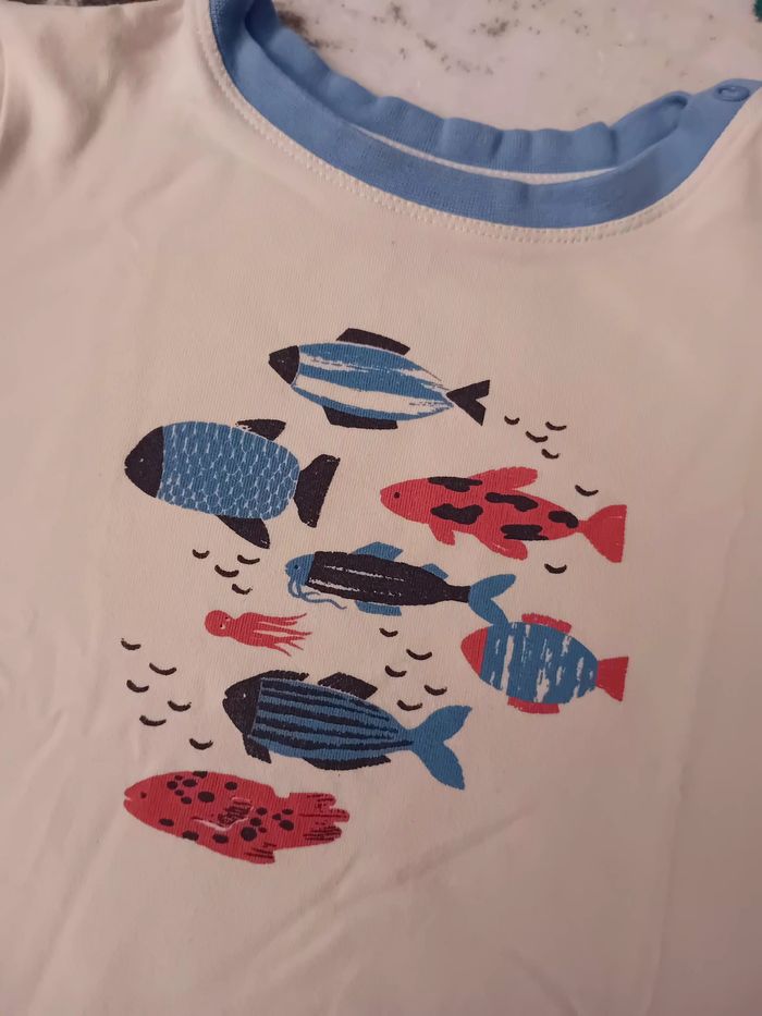 Tee-shirt "Poissons" en 36 mois Moulin Roty - photo numéro 3