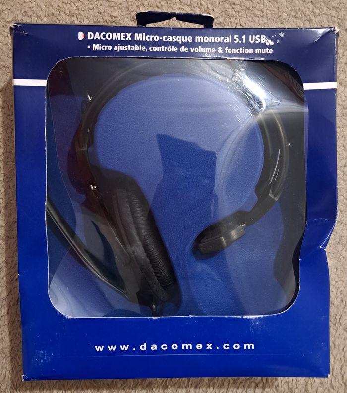 🎮 Micro casque monoral 5.1 USB Dacomax - neuf - photo numéro 3