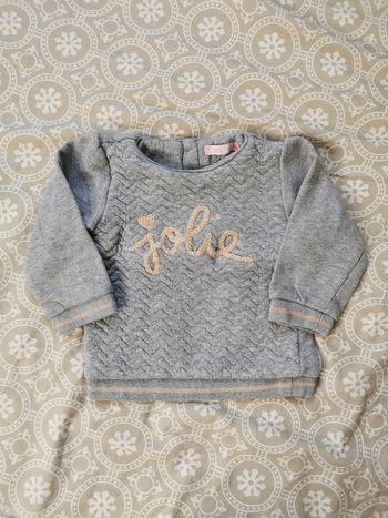 Sweat gris jolie Gémo 18 mois