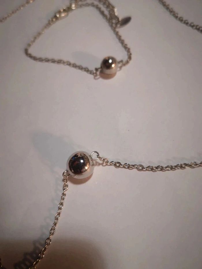 Parure collier + bracelet argenté - photo numéro 2