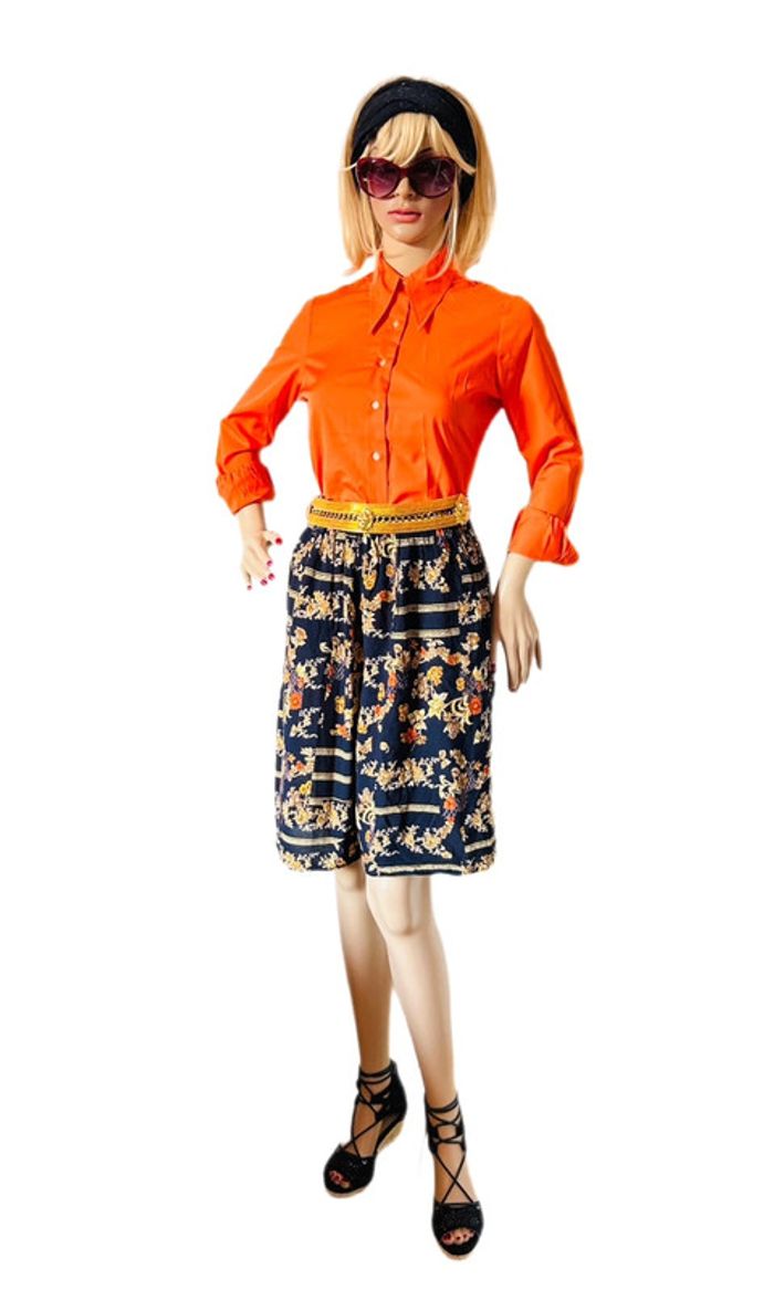 💙Short jupe Vintage 80s Bold Arty Retro Baroque wide-leg shorts🧡 - photo numéro 3