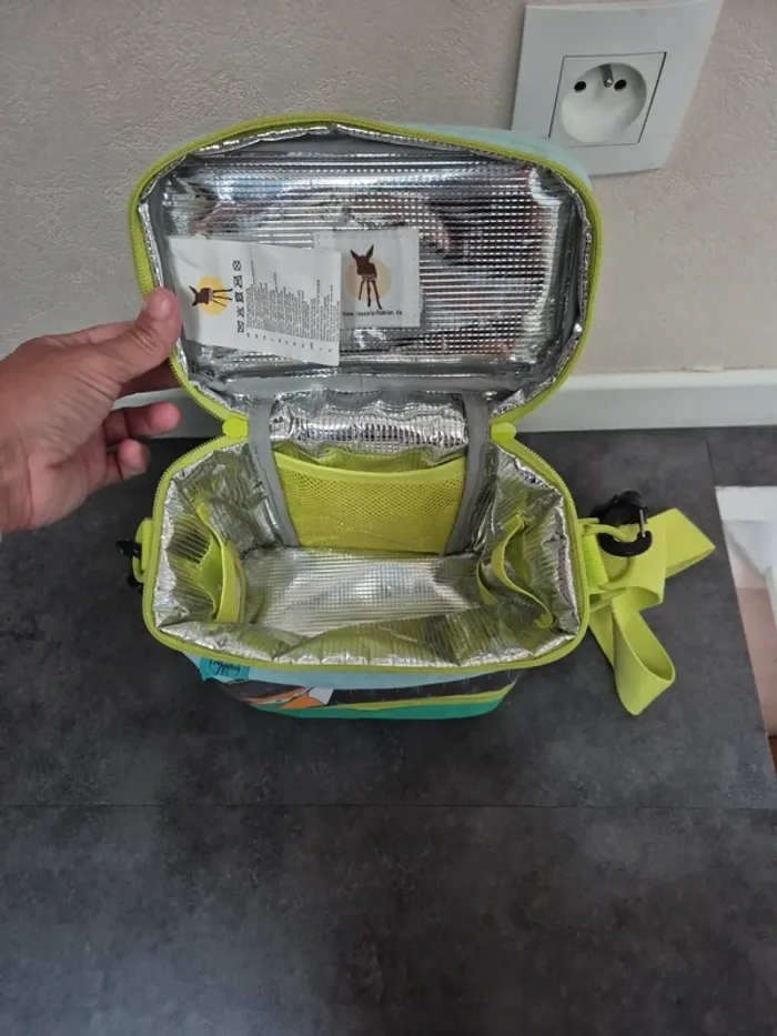 Sac à lunch isotherme pour enfants Lassig avec bandoulière réglable, motif renard - photo numéro 3