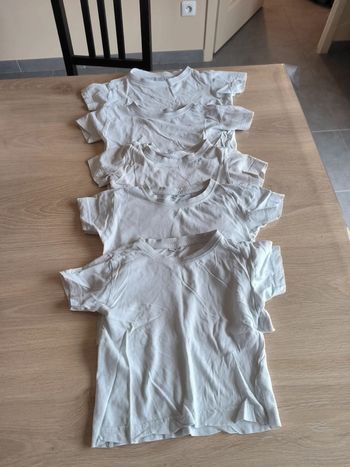 Lot de 5 tee shirt basique coton blanc 92 cm garçon zeeman