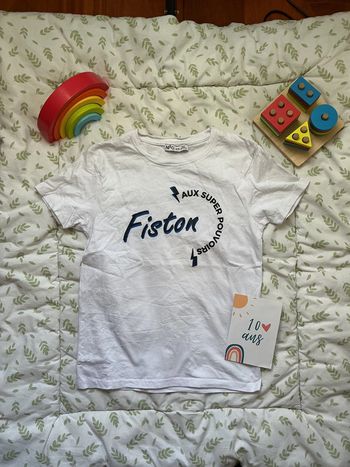 teeshirt manches courtes blanc inscription devant 10 ans npo