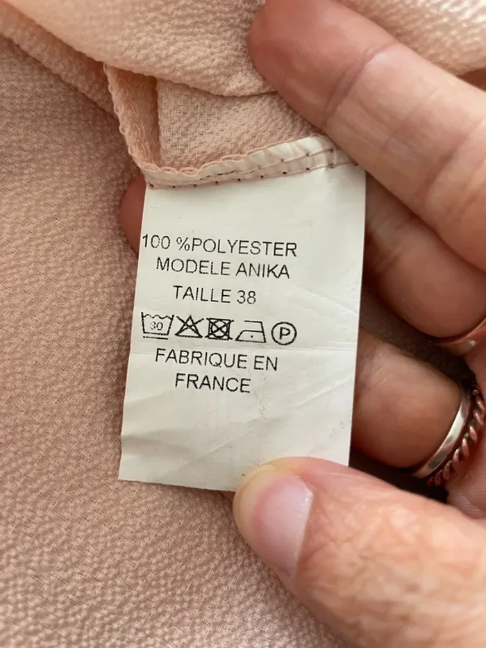 Blouse à manches courtes à volant rose clair RP Tamar taille 38 - photo numéro 6