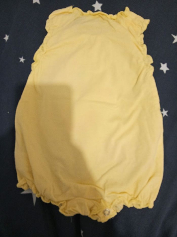 Barboteuse jaune "Exotic fruit" _ 62 cm - photo numéro 4