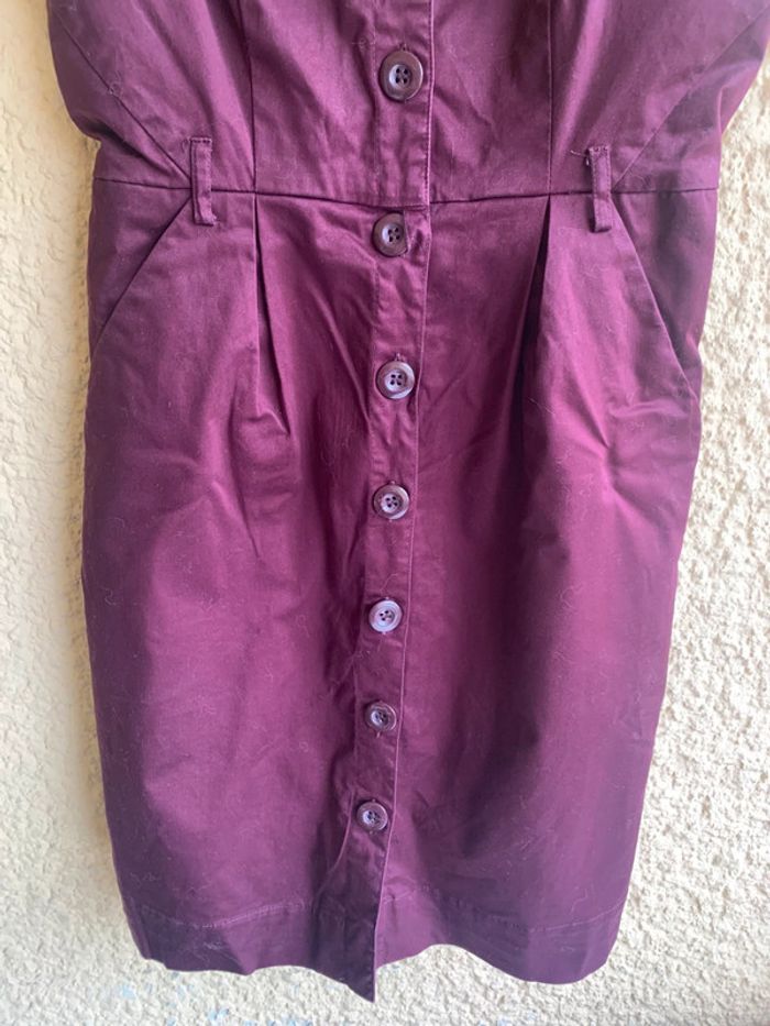 Robe bordeaux H&M taille 34 - photo numéro 3