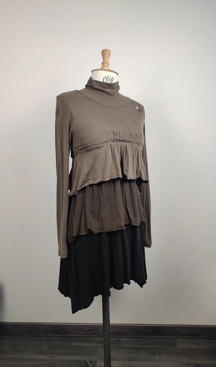 Robe à volants marron Cop Copine 40 - photo numéro 2