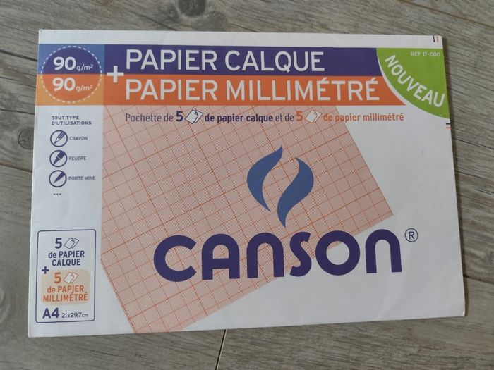 Feuilles calques et papiers millimétrés canson