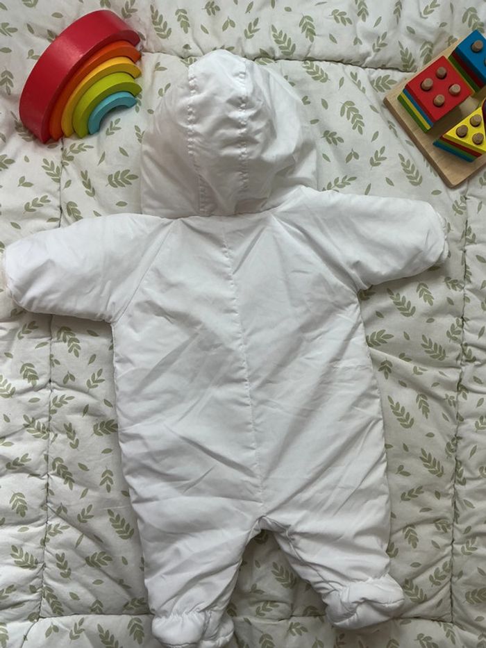 combinaison pilote mixte  blanc ouverture totale devant avec capuche 1 mois boite à malices - photo numéro 8