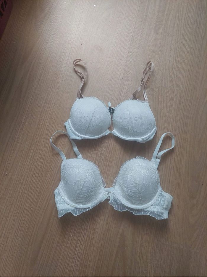 Lot 2 soutien gorge écru dentelle fille ado Etam 80D TBE 👙