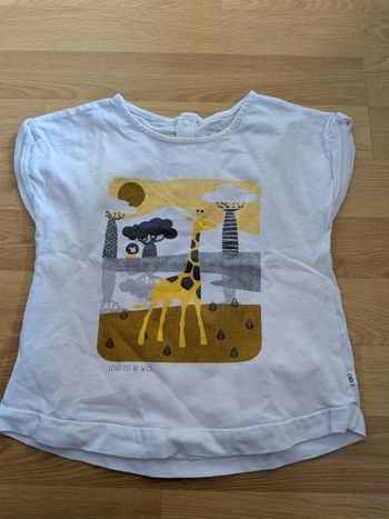 T-shirt Obaïbi 3 ans girafe safari
