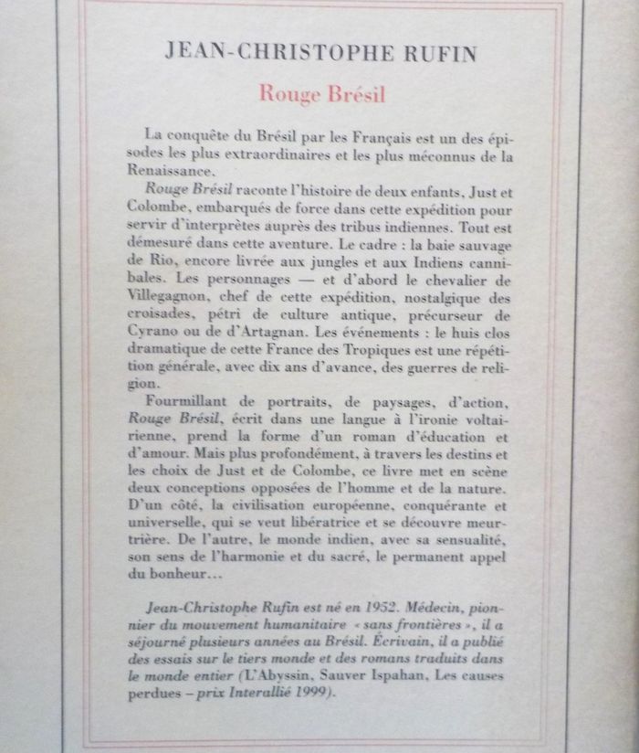 ROUGE BRESIL de Jean-Christophe RUFIN Ed. Gallimard - photo numéro 2