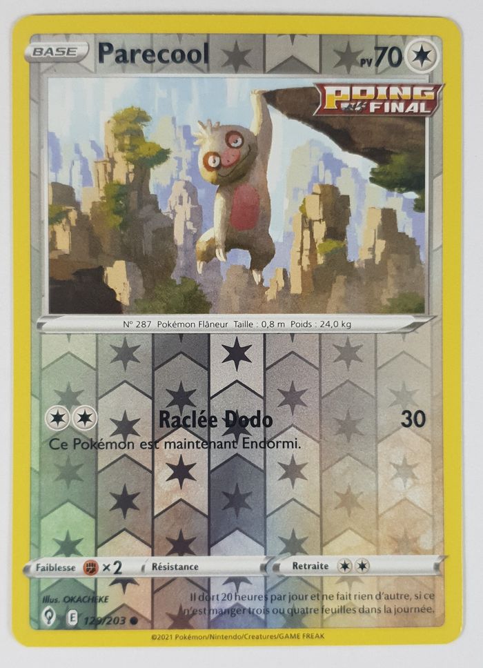 Carte Pokemon Parecool 129/203 Reverse ● Evolution Céleste FR ©