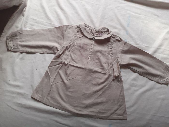 Chemise crème motif fleurs lilas