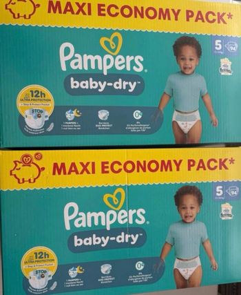 188 couches Pampers baby dry taille 5