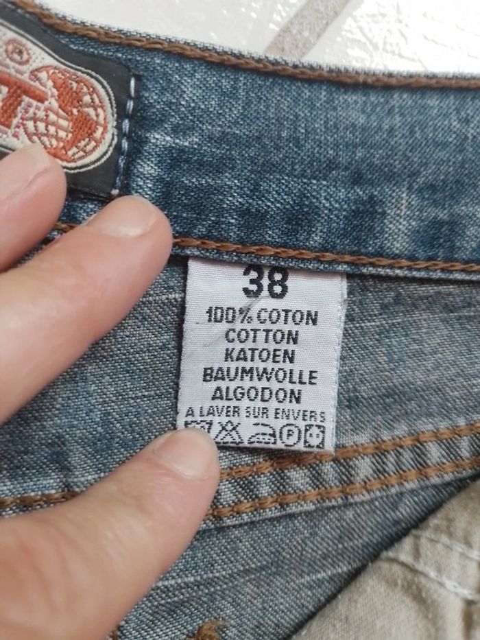 Short bleu en simili jean femme Id'est - photo numéro 15