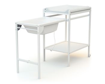 Table à langer +matelas + baignoire AT4 ESSENTIEL Blanc NEUF