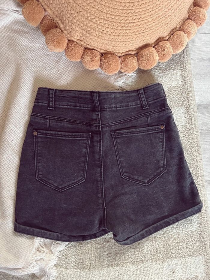 Short en jean noir taille haute primark - photo numéro 2