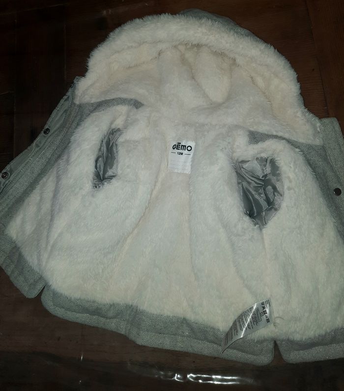 Manteau chaud hiver argenté fille 12 mois - photo numéro 3