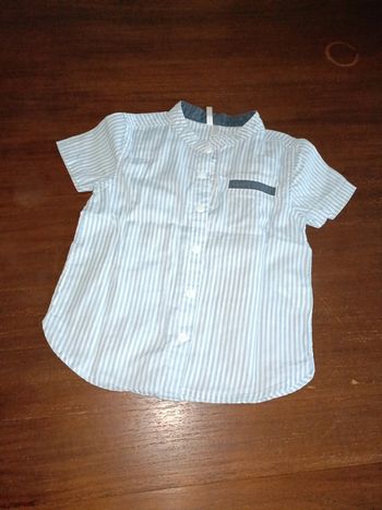 Chemise bébé garçon rayé bleu