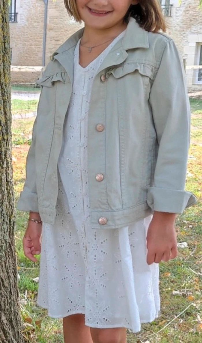 Veste en jean kaki clair