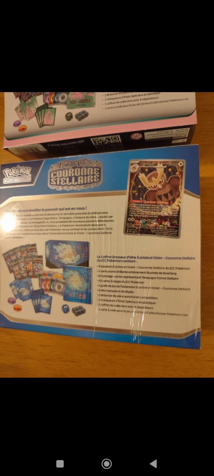 Duo ETB cartes Pokémon couronne stellaire faille paradoxe EV4 EV7 coffret dresseur d'élite - photo numéro 3