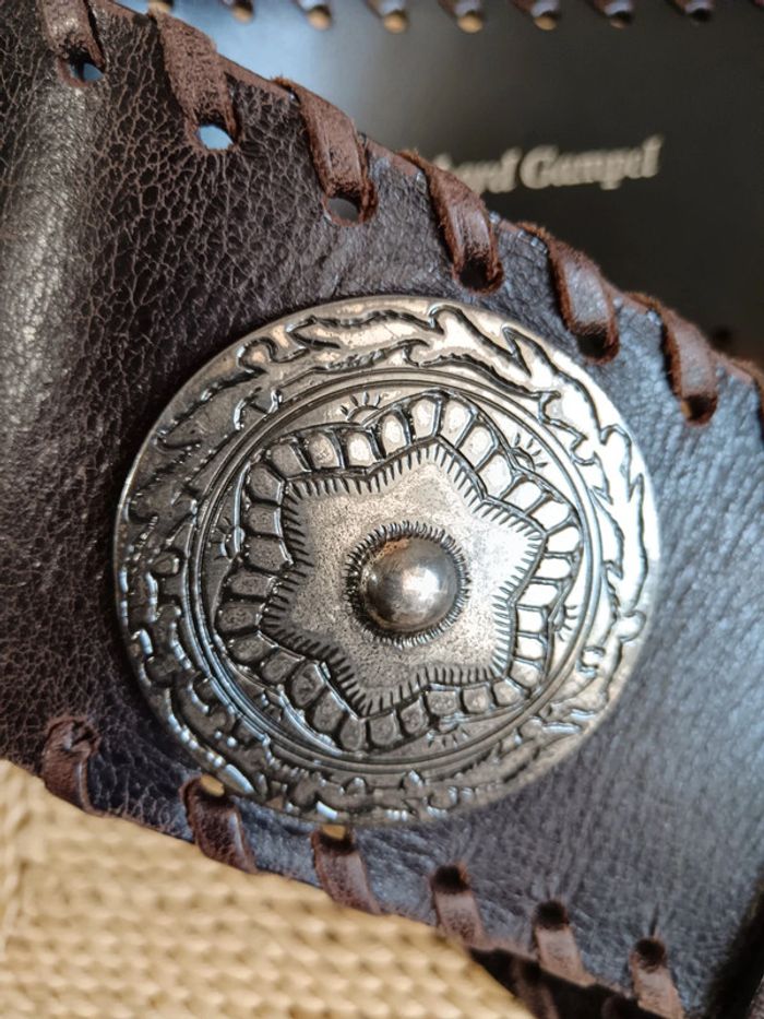 Richard Gampel | ceinture large cuir marron | t. 85 - photo numéro 10