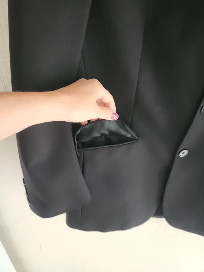 Veste de costume noire Griffe Noire L avec poches - photo numéro 5