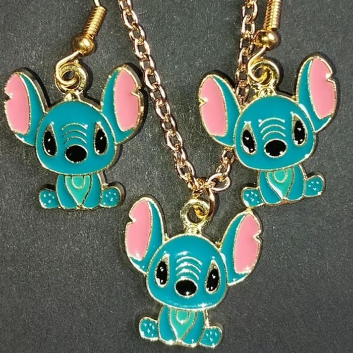 LILO & STITCH - Parure boucles d'oreilles + Pendentif - photo numéro 1