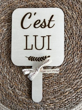 Pancarte mariage jeu c’est lui c’est elle 