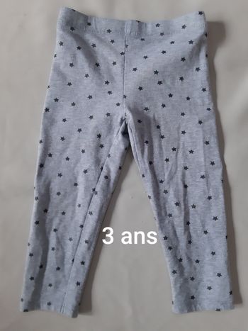 legging chaud doublé hiver fille (gris avec étoiles) - Kiabi - 3 ans